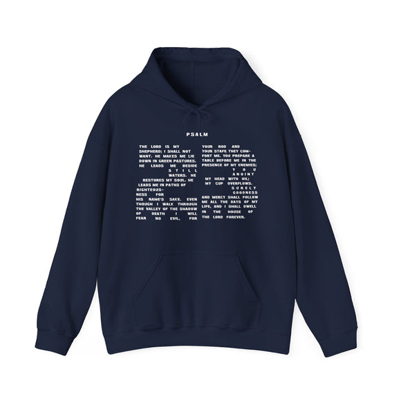 Psalm 23 Hoodie Scripture Inside Number 23 Faith Sweatshirt - Encore2woNavyS