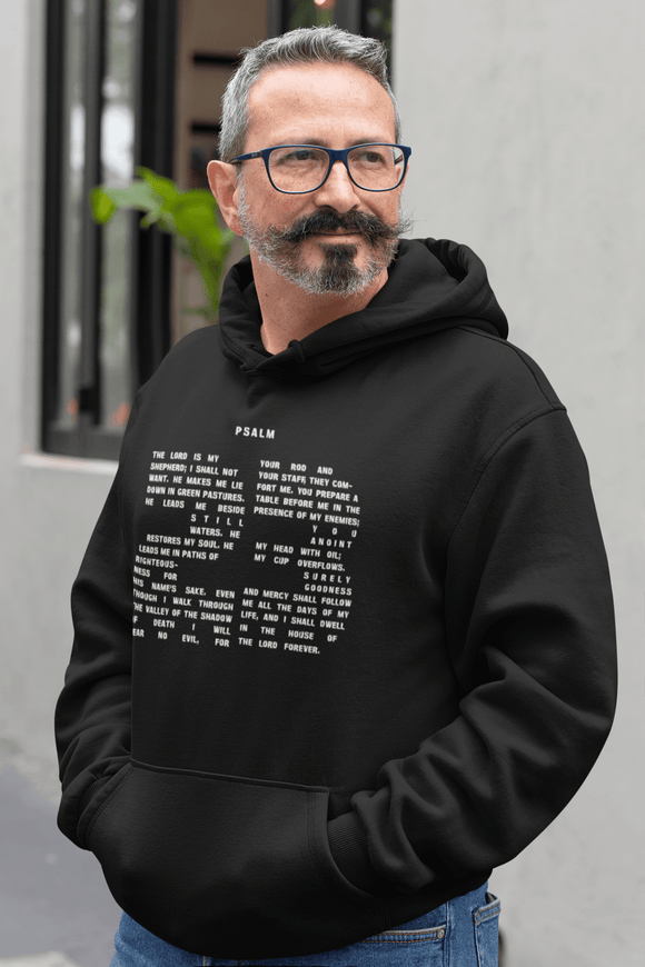 Psalm 23 Hoodie Scripture Inside Number 23 Faith Sweatshirt - Encore2woPurpleS