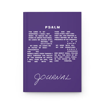 Psalm 23 Journal Purple Hardcover Matte "The Lord is My Shepherd" - Encore2woJournal