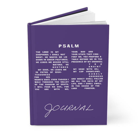 Psalm 23 Journal Purple Hardcover Matte "The Lord is My Shepherd" - Encore2woJournal