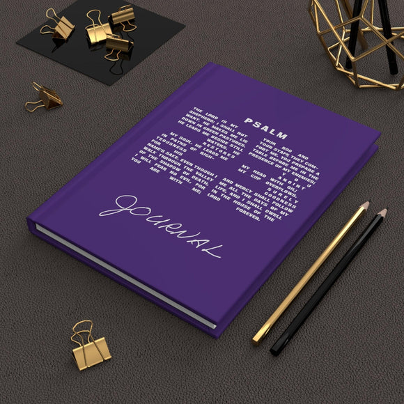 Psalm 23 Journal Purple, Number 23, Christian, Hardcover Matte Notebook - Encore2woJournal