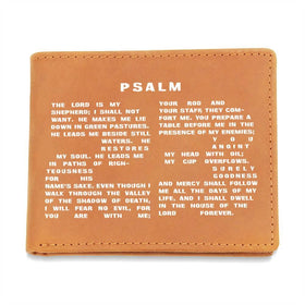 Psalm 23 Leather Wallet | Genuine Cowhide for Men - Encore2wo