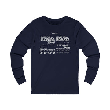 Psalm 23 Long Sleeve Christian Tee Faith Inspired Scripture Shirt - Encore2woSNavy