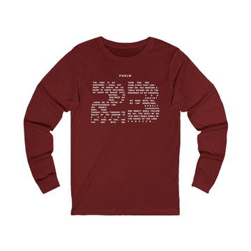 Psalm 23 Long Sleeve Christian Tee Faith Inspired Scripture Shirt - Encore2woSCardinal