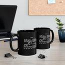 Psalm 23 Mug - Inspirational Black Coffee Mug with 23rd Psalm Text Design in White Lettering - Encore2wo11oz