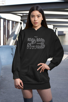 Psalm 23 Premium Hoodie Dress with 23rd Psalm Text - Encore2woBlackXS