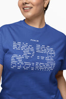 Psalm 23 T-Shirt - Inspirational Christian Apparel with 23rd Psalm Text Design in White Lettering - Encore2woTrue RoyalS