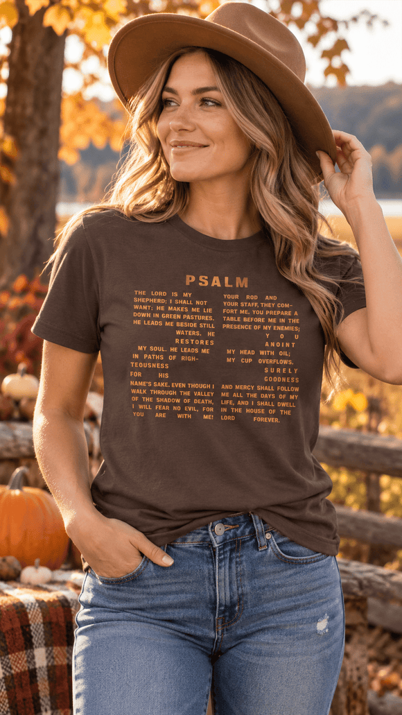 Psalm 23 Thanksgiving T-Shirt – Faith, Gratitude & God's Goodness - Encore2woBlackL