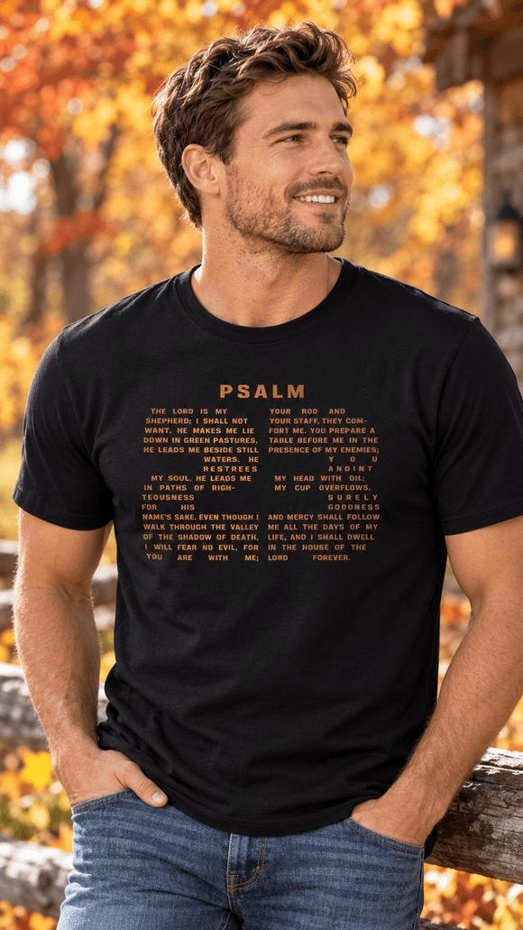 Psalm 23 Thanksgiving T-Shirt – Faith, Gratitude & God's Goodness - Encore2woBlackL