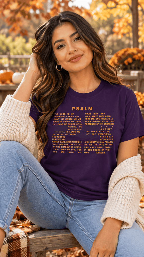Psalm 23 Thanksgiving T-Shirt – Faith, Gratitude & God's Goodness - Encore2woBlackL