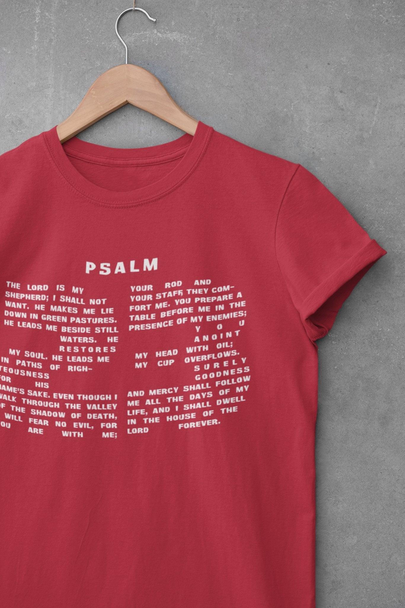 Psalm 23 Unisex Verse in Number T - Shirt Gift for People of Faith - Encore2woTrue RoyalS