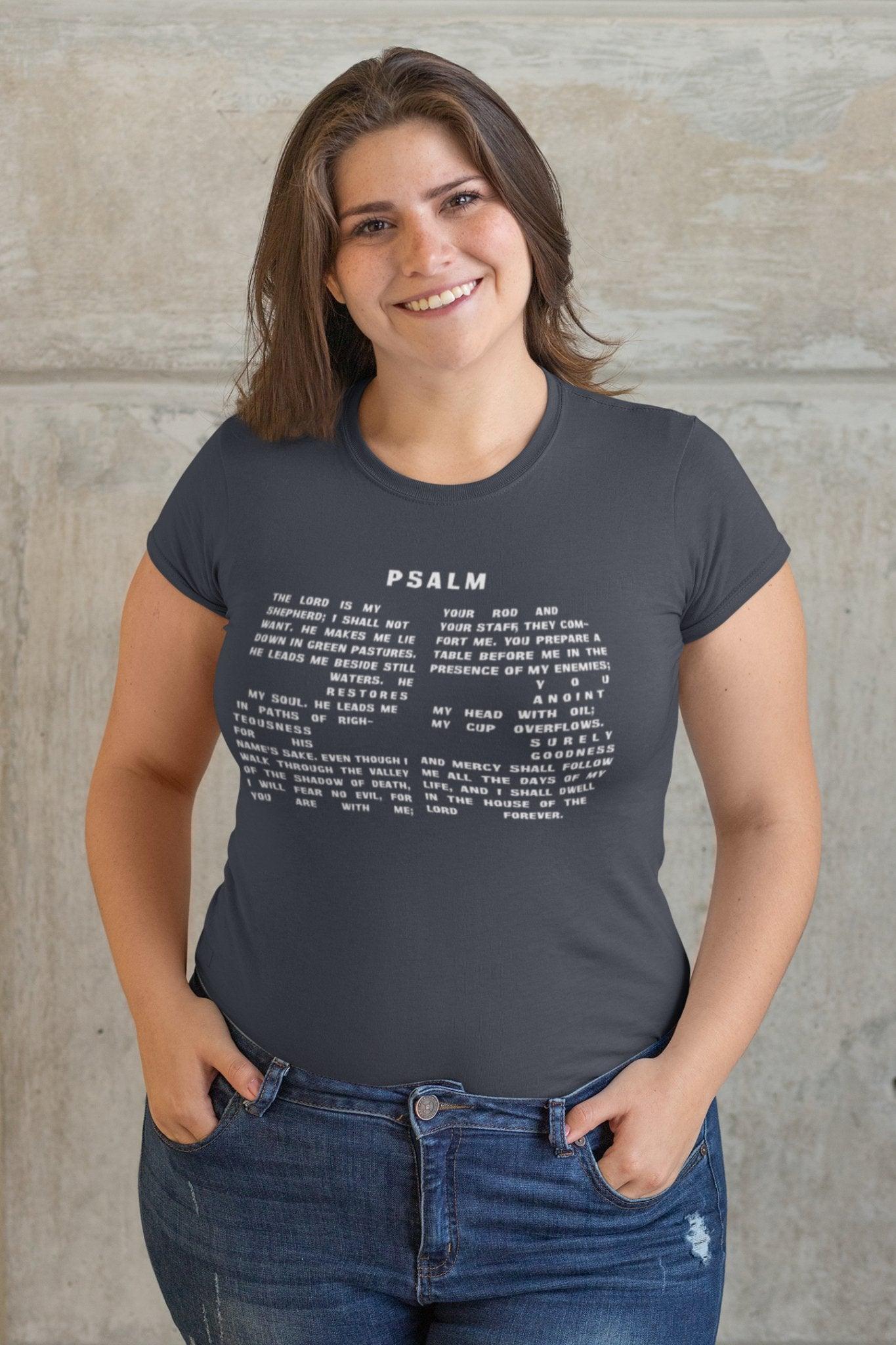 Psalm 23 Unisex Verse in Number T - Shirt Gift for People of Faith - Encore2woTrue RoyalS