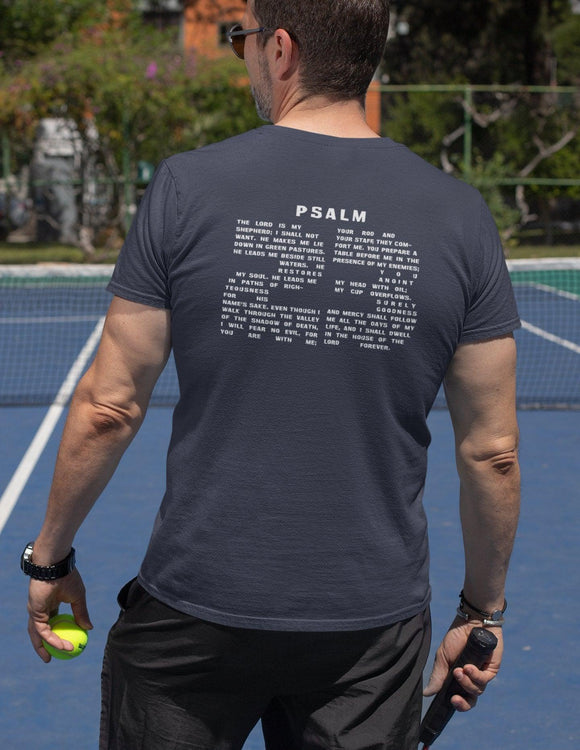 Psalm 23 With Verse in Text Unisex Backprint T-Shirt - Encore2woTeam PurpleL