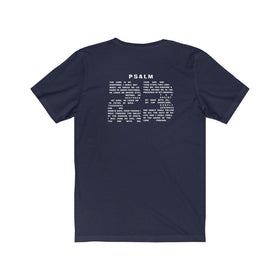 Psalm 23 With Verse in Text Unisex Backprint T-Shirt - Encore2woNavyS