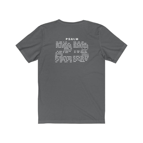Psalm 23 With Verse in Text Unisex Backprint T-Shirt - Encore2woAsphaltS