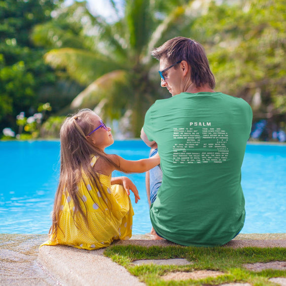 Psalm 23 With Verse in Text Unisex Backprint T-Shirt - Encore2woTeam PurpleL