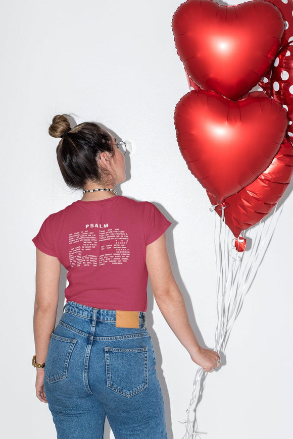 Psalm 23 With Verse in Text Unisex Backprint T-Shirt - Encore2woTeam PurpleL