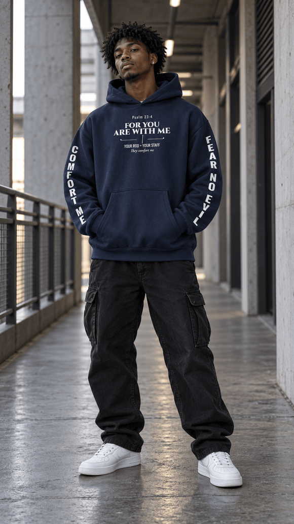 Psalm 23:4 “Fear No Evil” Oversized Hoodie – Dark Edition - Encore2woBlackS