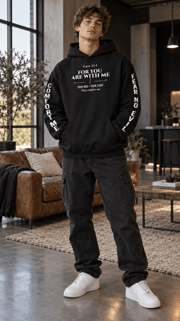 Psalm 23:4 “Fear No Evil” Oversized Hoodie – Dark Edition - Encore2woBlackS