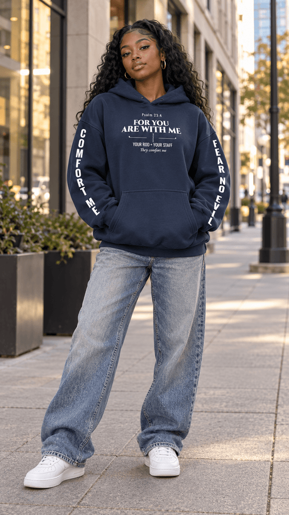 Psalm 23:4 “Fear No Evil” Oversized Hoodie – Dark Edition - Encore2woBlackS