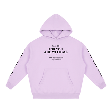 Psalm 23:4 For You Are With Me Christian Oversized Fleece Hoodie - Encore2woLight PurpleS