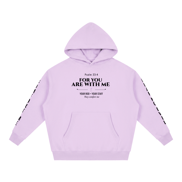 Psalm 23:4 For You Are With Me Christian Oversized Fleece Hoodie - Encore2woLight PurpleS