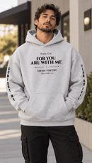 Psalm 23:4 For You Are With Me Christian Oversized Fleece Hoodie - Encore2woFlower GrayS