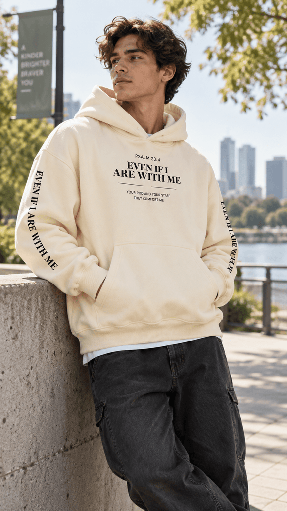 Psalm 23:4 For You Are With Me Christian Oversized Fleece Hoodie - Encore2woLight PurpleS