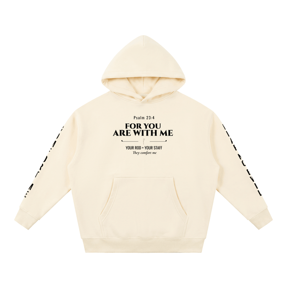 Psalm 23:4 For You Are With Me Christian Oversized Fleece Hoodie - Encore2woApricotS