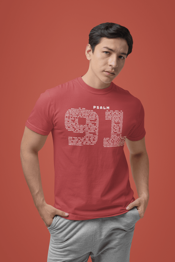 Psalm 91 Full Chapter Scripture Graphic Tee Faith Inspired Shirt - Encore2woRedS