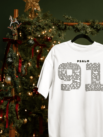 Psalm 91 Full Chapter Scripture Graphic Tee Faith Inspired Shirt - Encore2woWhiteS