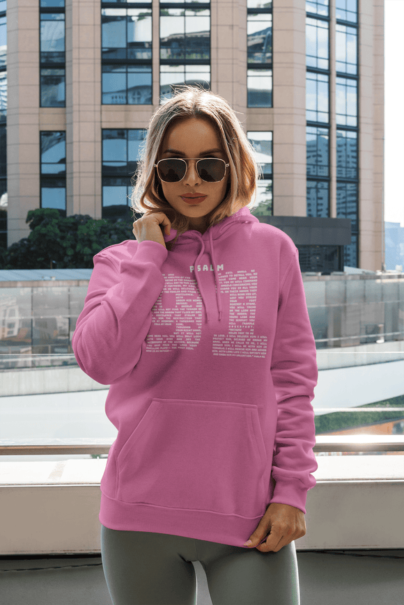 Psalm 91 Scripture Hoodie My Refuge and Fortress Faith Sweatshirt - Encore2woHeliconiaS