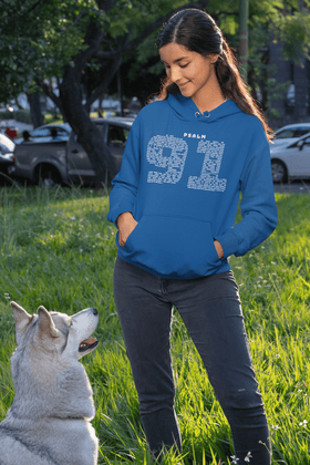 Psalm 91 Scripture Hoodie My Refuge and Fortress Faith Sweatshirt - Encore2woRoyalS
