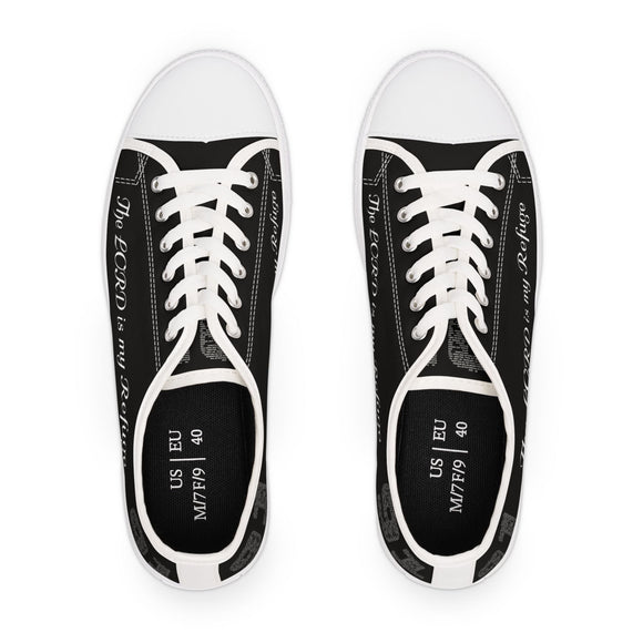 Psalm 91 The Lord Is My Refuge Sneakers Faith Inspired Low Top Shoes - Encore2woUS 5.5White sole