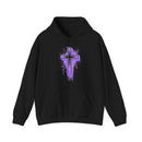 Purple Cross Hoodie Bold Christian Faith Sweatshirt - Encore2woBlackS