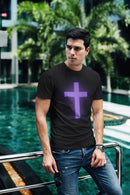 Purple Cross Unisex Short Sleeve Tee - Encore2woBlackS
