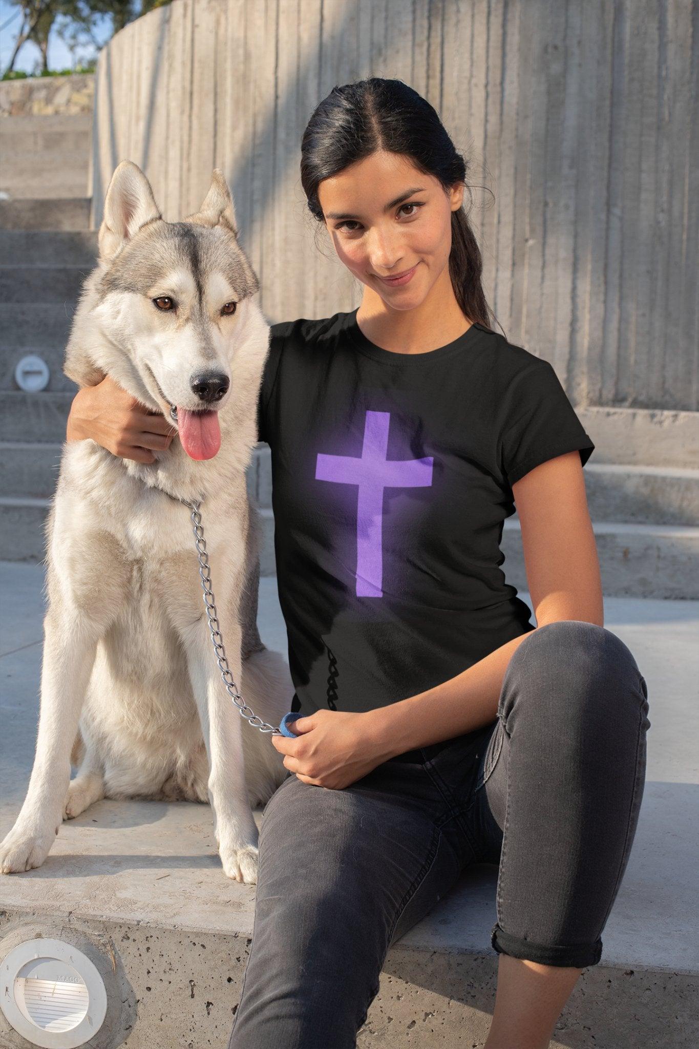 Purple Cross Unisex Short Sleeve Tee - Encore2woTeam PurpleS