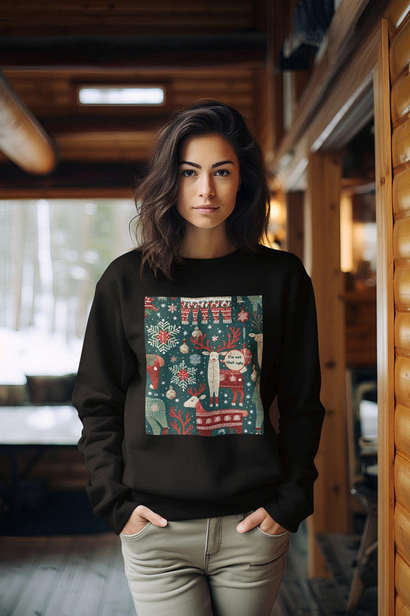 Reindeer 'I'm Not So Ugly' Unisex Christmas Sweatshirt - Encore2woSIrish Green