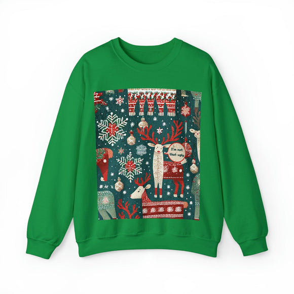 Reindeer 'I'm Not So Ugly' Unisex Christmas Sweatshirt - Encore2woSIrish Green