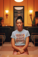 Retro "Modest Is Always the Hottest" Christian T-Shirt - Encore2woHeather PeachS