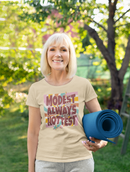 Retro "Modest Is Always the Hottest" Christian T-Shirt - Encore2woHeather PeachS