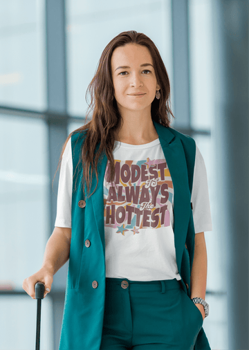 Retro "Modest Is Always the Hottest" Christian T-Shirt - Encore2woWhiteS