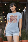 Retro "Modest Is Always the Hottest" Christian T-Shirt - Encore2woBaby BlueS