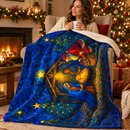 Santa at the Nativity Sherpa Blanket | Christian Christmas Throw - Encore2wo50" × 60"Grey