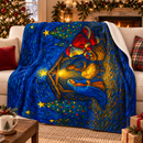 Santa at the Nativity Sherpa Blanket | Christian Christmas Throw - Encore2wo50" × 60"Grey