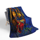 Santa at the Nativity Sherpa Blanket | Christian Christmas Throw - Encore2wo60" × 80"Beige