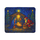 Santa at the Nativity Sherpa Blanket | Christian Christmas Throw - Encore2wo60" × 80"Beige