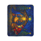 Santa at the Nativity Sherpa Blanket | Christian Christmas Throw - Encore2wo50" × 60"Beige