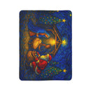 Santa at the Nativity Sherpa Blanket | Christian Christmas Throw - Encore2wo60" × 80"Grey
