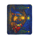 Santa at the Nativity Sherpa Blanket | Christian Christmas Throw - Encore2wo50" × 60"Grey